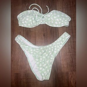 green floral bikini